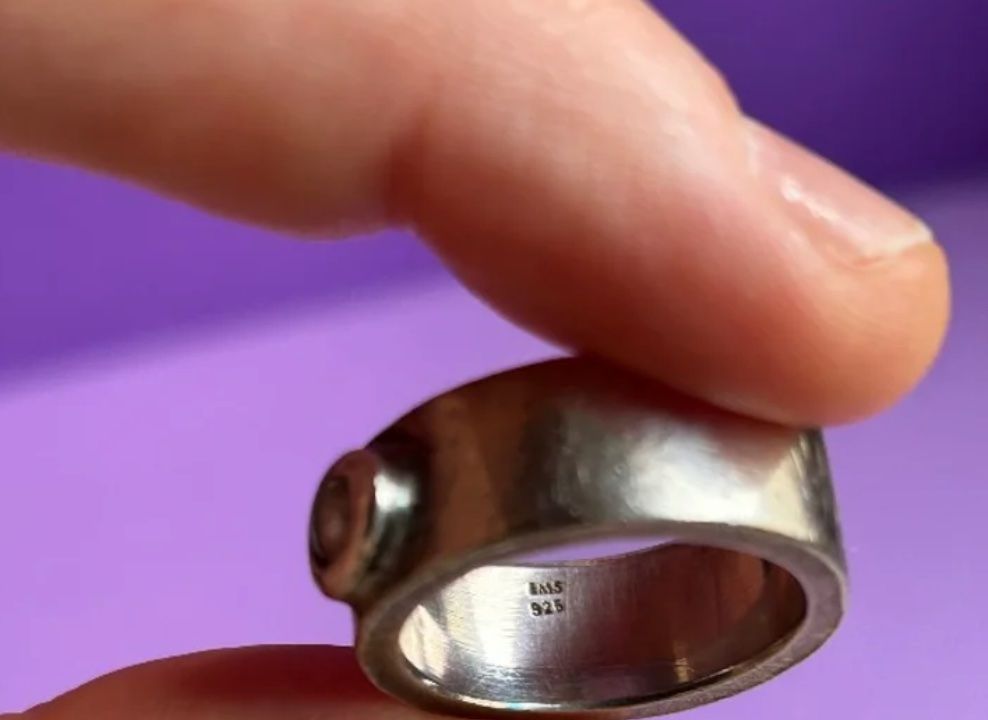 Anelli: Silberring Unikat Handarbeit mit Stein Gr. 58 – Usato da Dittingen venduto da Bijoubelle 7