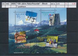 2005 "100 Jahre Naturfreund" - Block, ** postfrisch