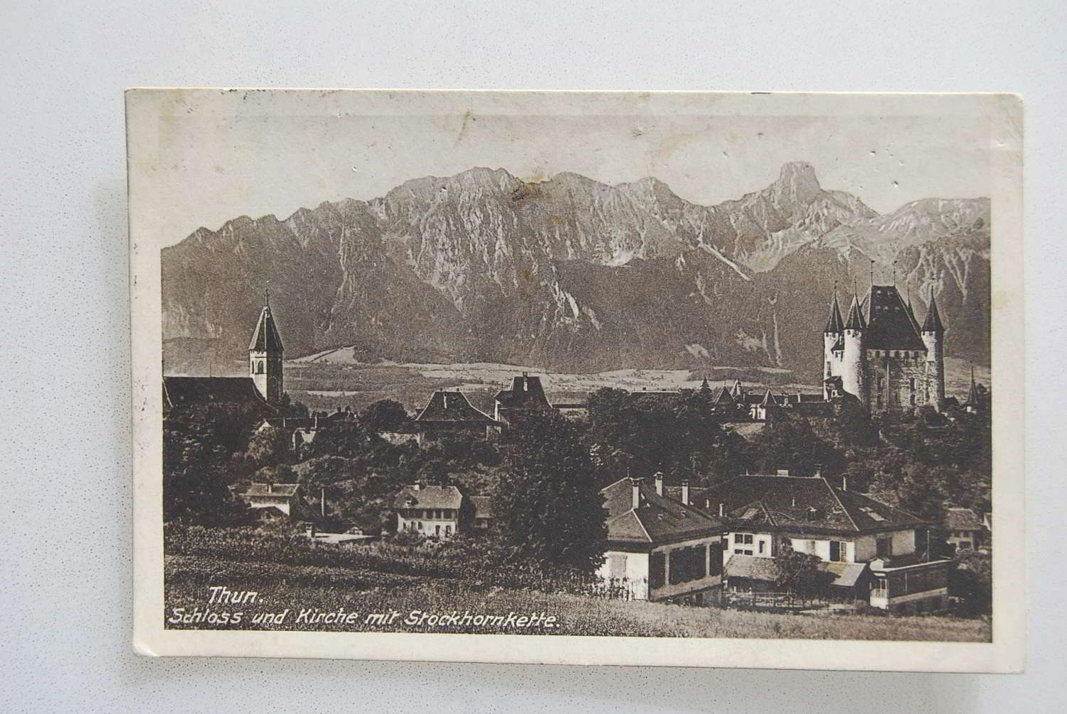 Ansichtskarten: AK Thun, Schloss und Kirche 1923 – Gebraucht aus Rüfenacht BE von Toro06