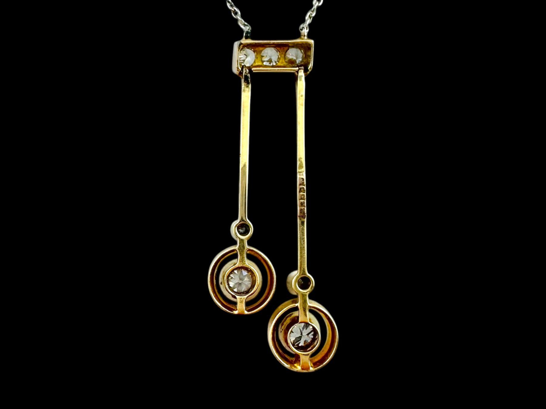 Catenine: Jugendstil Diamant - Lavalière - Collier, um 1915 – Usato da Zuzwil SG venduto da artimmo 4