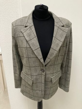 Blazer Jacke kariert Gr. 38 beige/braun