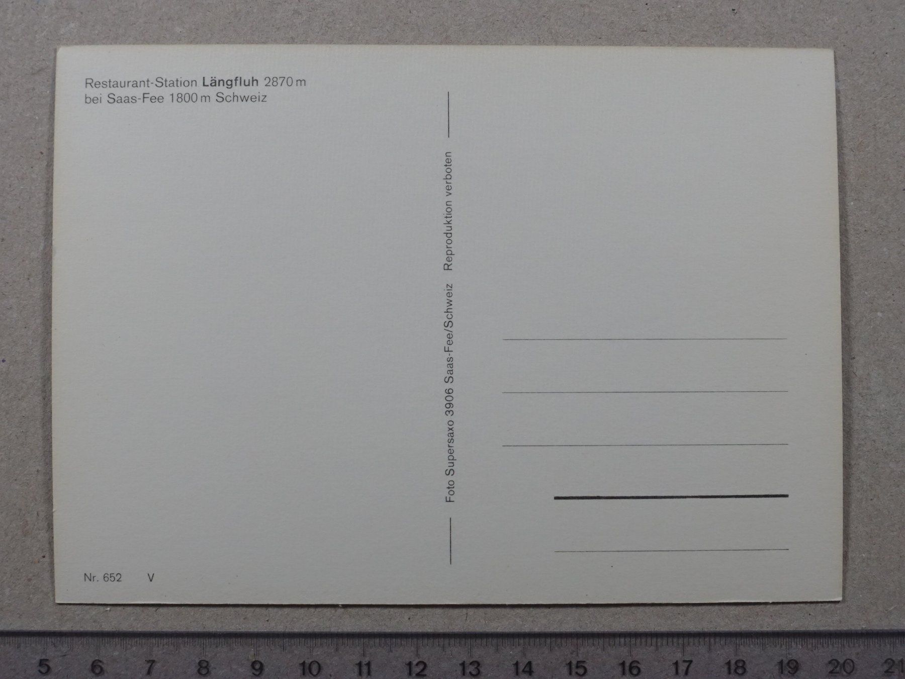 Cartoline postali: Saas-Fee, Längfluh – Usato da Lenzburg venduto da fh1 1