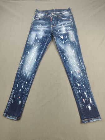 DSQUARED2 | jean skinny bleu délavé paint splatter | XXS f.