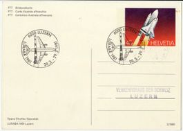 PTT Bildpostkarte - Space Shuttle -  (LURABA 1981, Luzern)