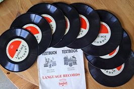 8 Sprachplatten- Language Records  Deutsch English mit Buch