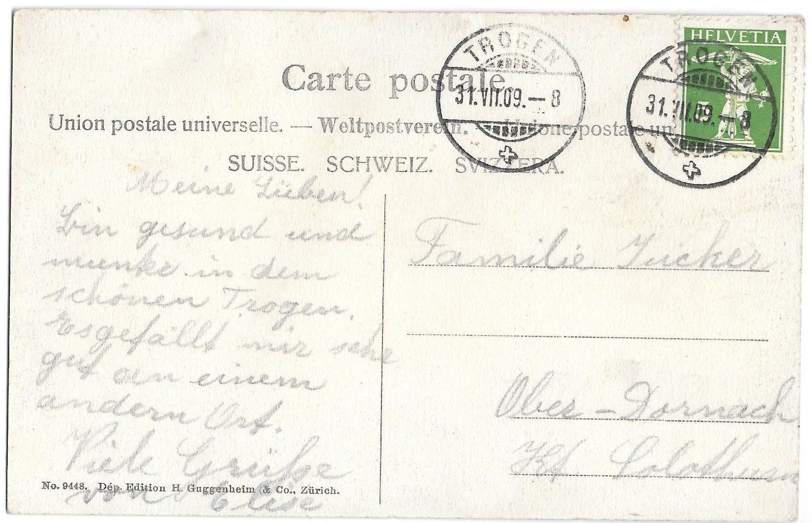 Cartes postales: Trogen Drei Bilder mit Edelweiss – D'occasion à Olten par clotaldi 1