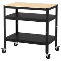 IKEA BROR Servierwagen, schwarz/Kiefersperrholz, 85x55 cm