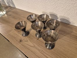 6 versilberte Gläser / Vintage / Dekorativ