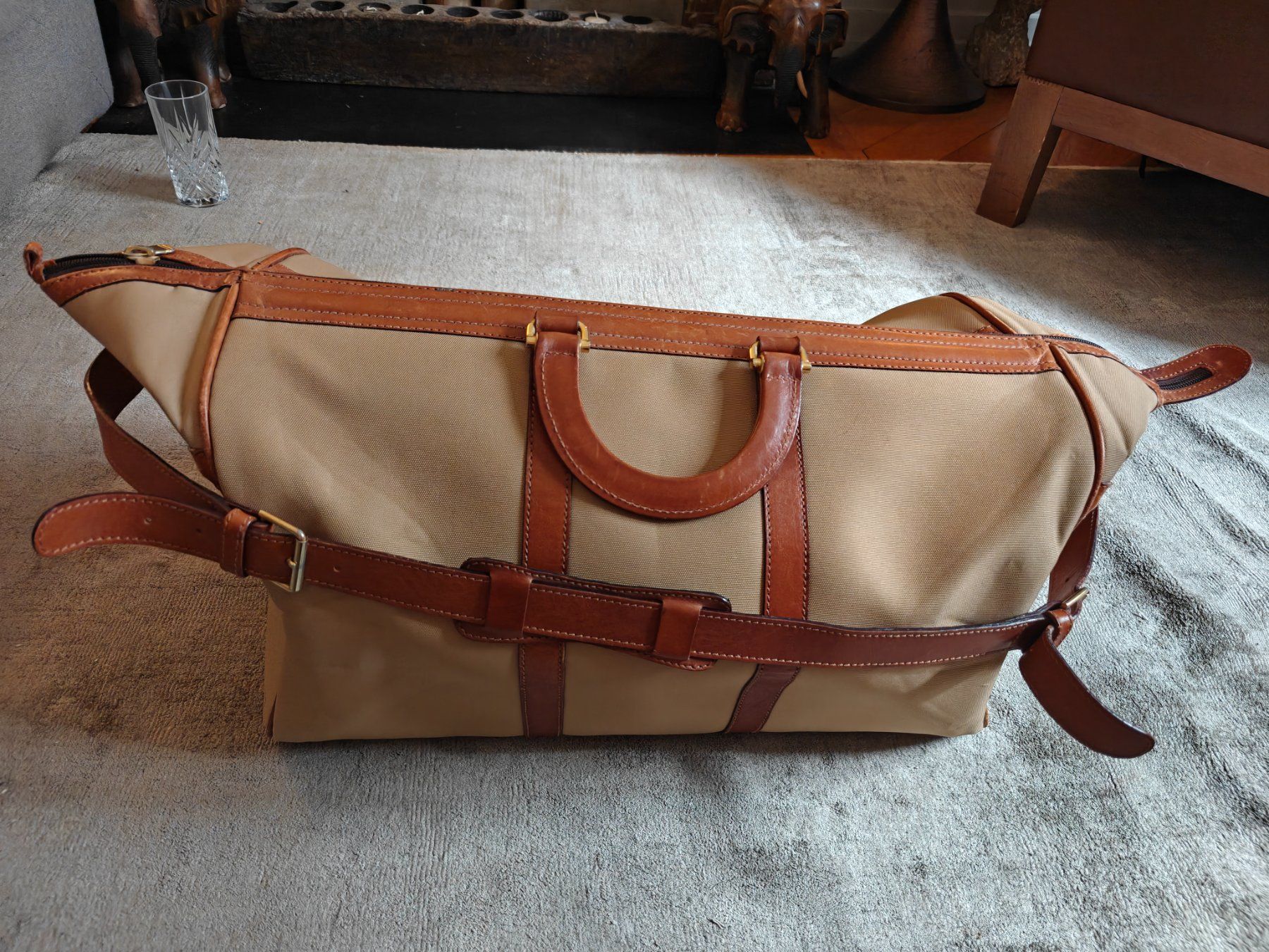 Lanvin Borse: Lanvin weekender tote travel bag zip pockets leather handles – Usato da Geneve venduto da readycat