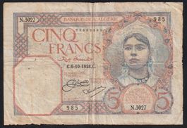 Algerien 5 Francs 1928
