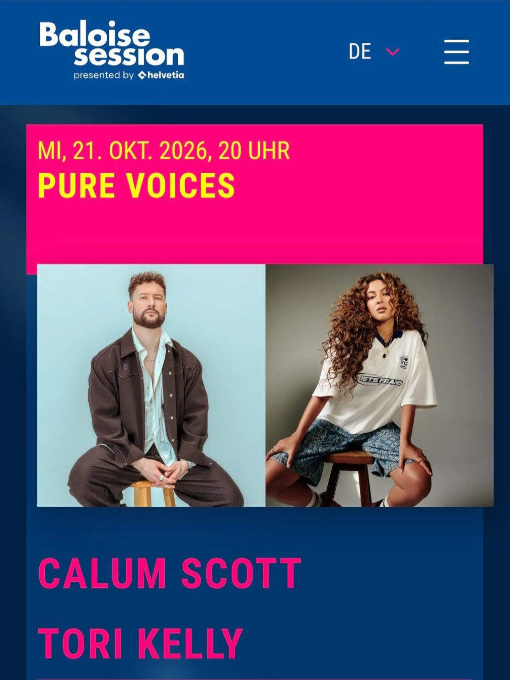 Biglietti: Baloise 2026 Calum Scott Tickets – Nuovo (secondo la descrizione) da Bülach venduto da TundeM