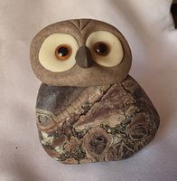 Eule Figur Naturstein Handgemacht einzigartig