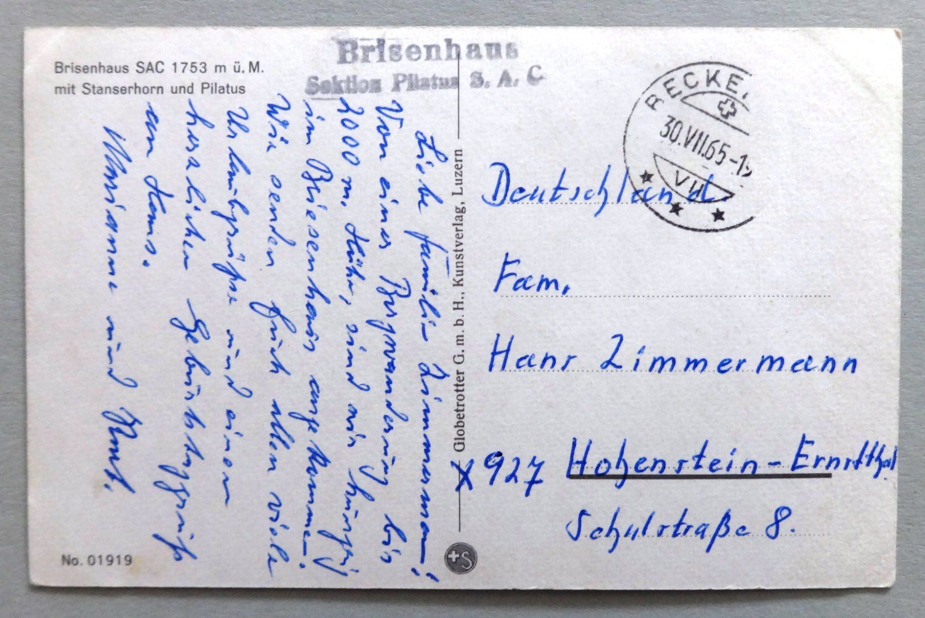 Ansichtskarten: Briesenhaus SAC 1753 m ü.M. – Defekt aus Fétigny von Billy2miny 1