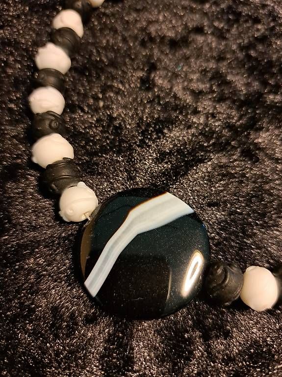 Catenine: Sardonyx Halskette Schwarz Weiss – Usato da Sennhof venduto da Susanne2010 1