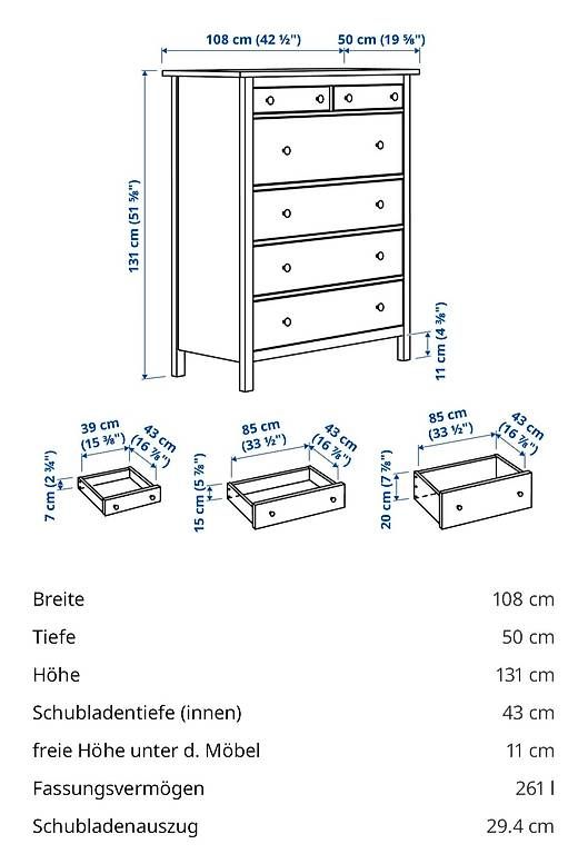 Kommoden: IKEA Hemnes Kommode schwarz, 6 Schubfächer – Gebraucht aus Bern von Amasit 1