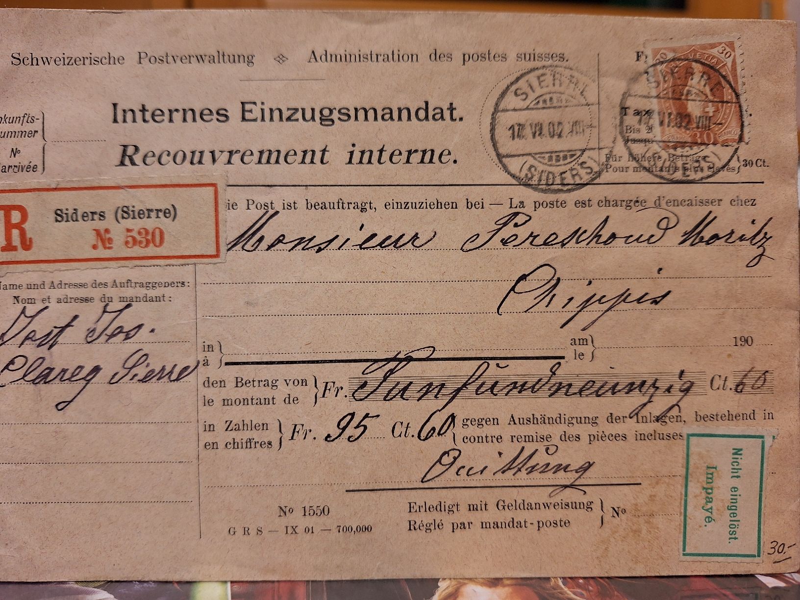 Tutti i francobolli: Stehende Helvetia Internes Einzugsmandat  – Usato da Balgach venduto da SIMEON27