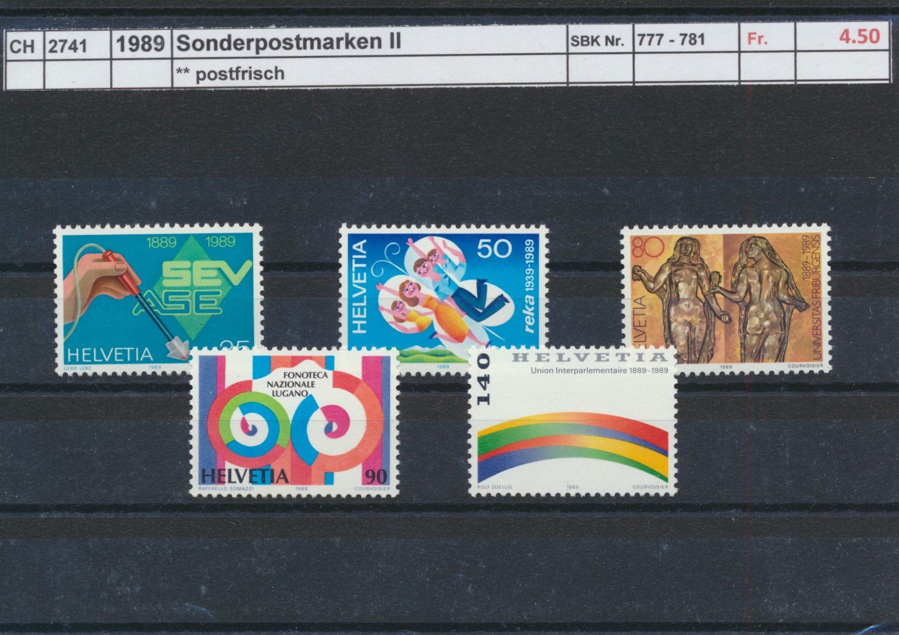 Alle Briefmarken: 1989 "Sonderpostmarken II", ** postfrisch – Neu (gemäss Beschreibung) aus Winterthur von Zupogeru