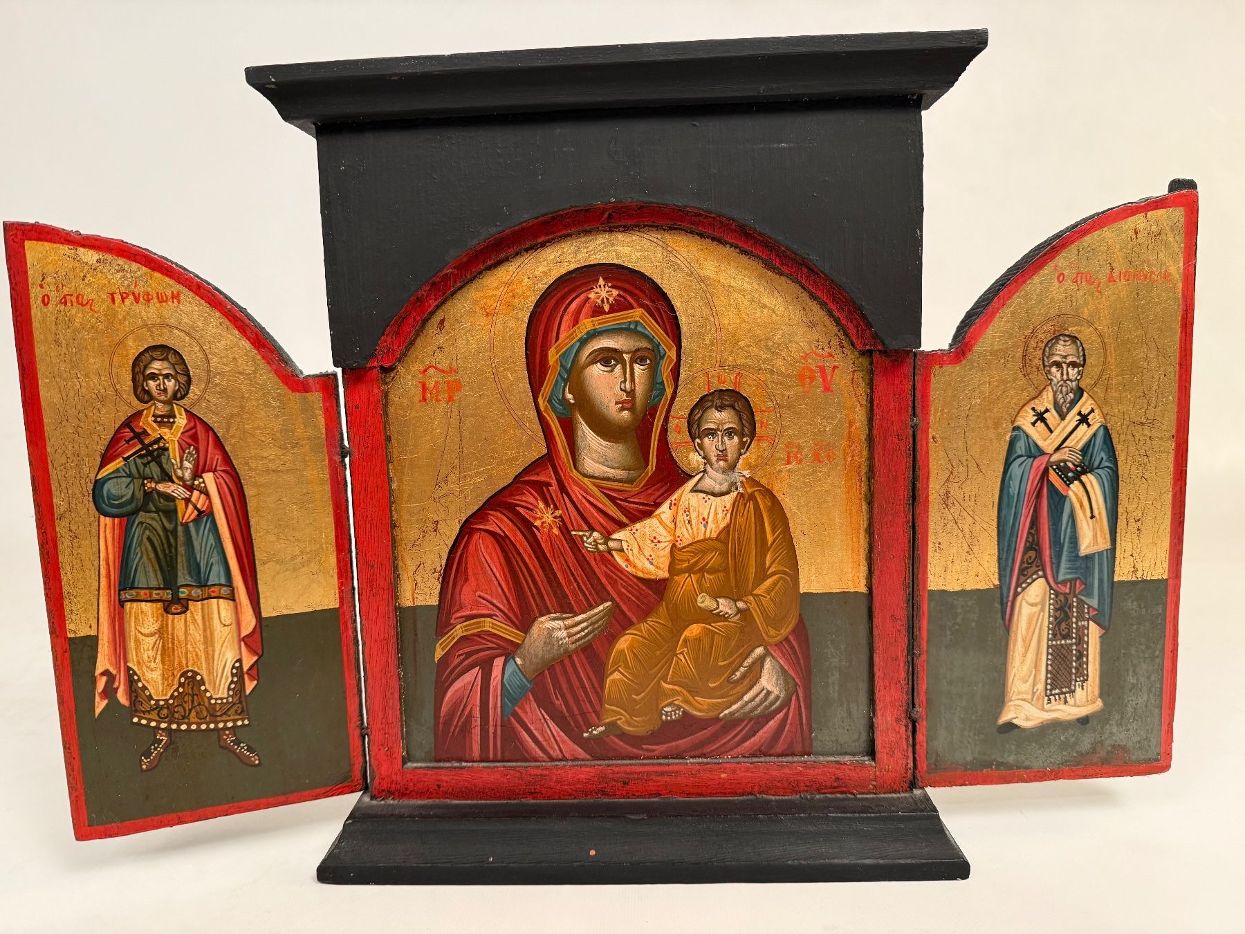 Poster & Bilder: Orthodoxe Ikone Triptychon Madonna Kind Holz Ikone – Gebraucht aus Itingen von uhu777