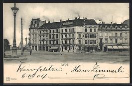 Basel, Strassenpartie am Hotel Continent