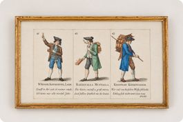 Gravure en couleurs – Personnages de métiers – 14 × 21 cm