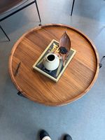 Runder Couch-/Wartezimmertisch aus Echtholz Ø 81 cm