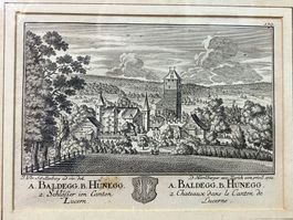 Kupferstich Baldegg B. Hünegg, D. Herrliberger1755