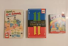 3 Spiele: Elferspiel, L.A.M.A., Rund um die Schweiz, wie neu