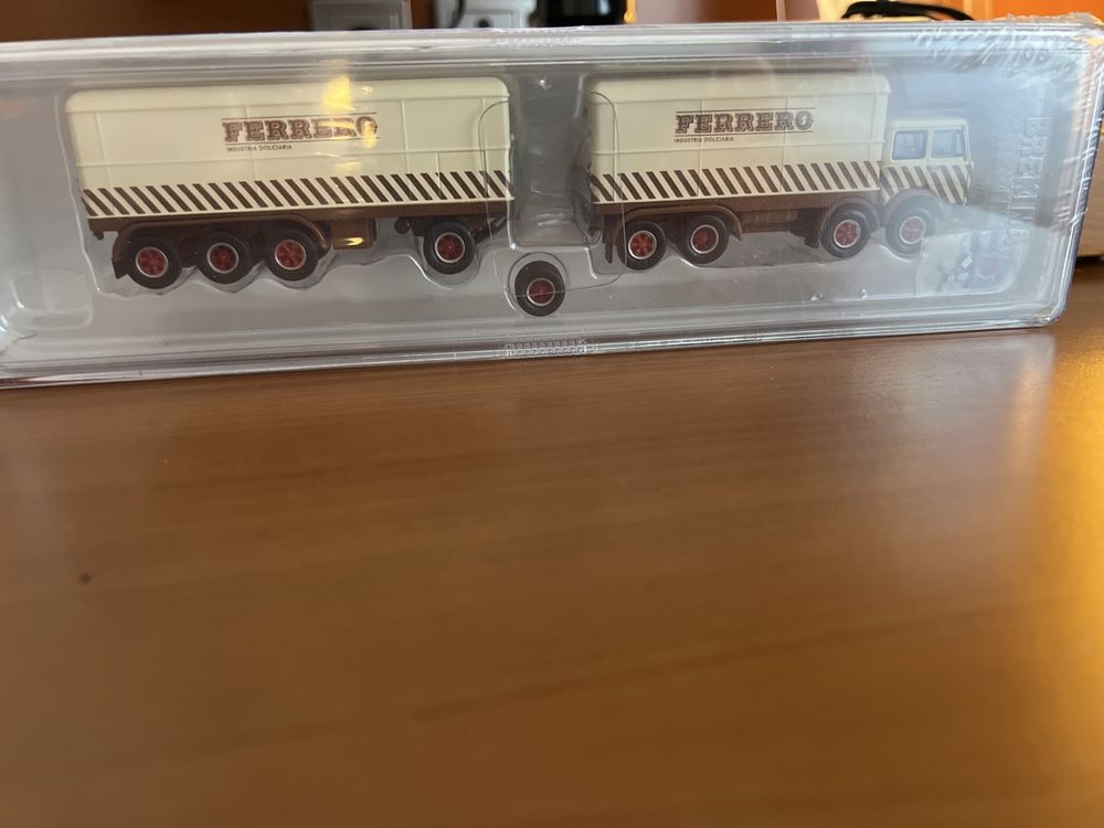 Camion Fiat 691 Millepiedi Avec Remorque Gris BREKINA - Modèle Réduit échelle HO 1:87 - Neuf En Boîte