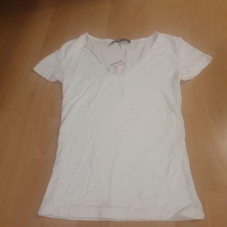 Weiss T-Shirt Ambar Gr. S V-Ausschnitt Sommer Neu