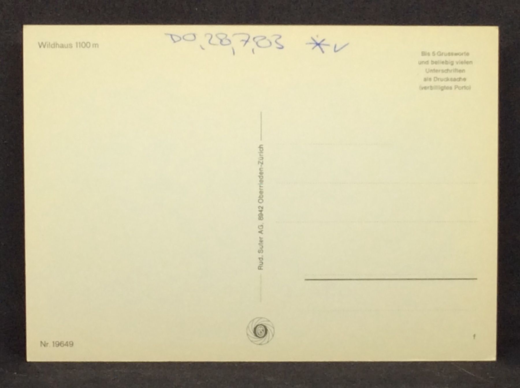Cartoline postali: Wildhaus 1100m – Usato da Widnau venduto da Brusi9 1