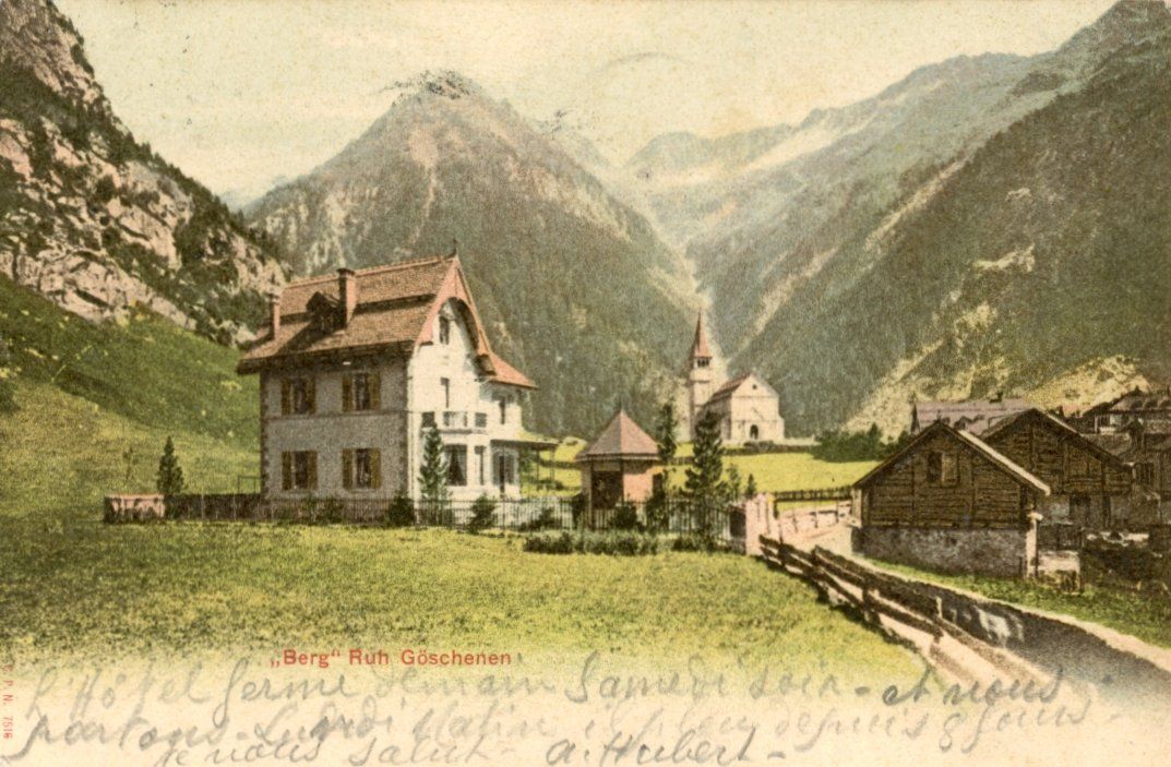 Cartoline postali: Göschenen   UR   -    Berg "Ruh"       um 1903 – Usato da Brig venduto da Valcards54