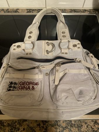 Handtasche George Gina & Lucy silbergrau guter Zustand