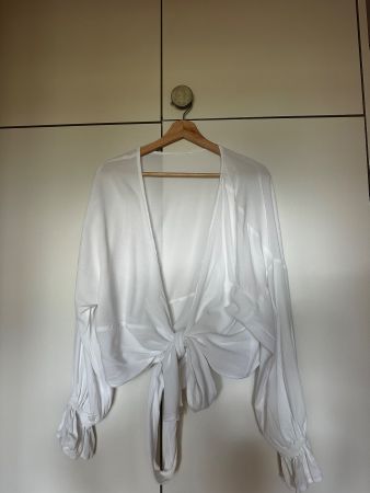 Weisses Clara Himmel Wickel Oberteil Grösse M Sommer Vibes