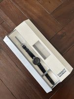 Tissot RockWatch mit Box schwarzes Lederarmband