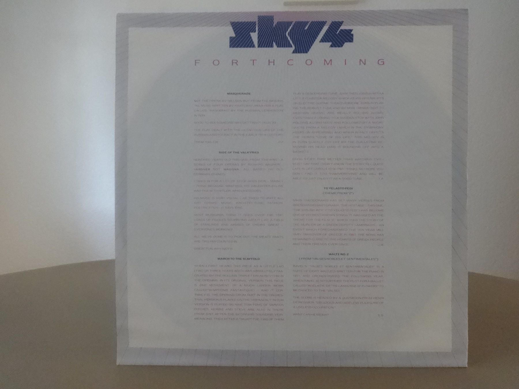 Dischi in vinile: Sky -  4, Forthcoming - Vynil LP - 1982 – Usato da Neuchâtel venduto da HelloSound 3