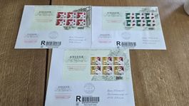 2015 FDC Kleincogen je 2x Vollstempel Genf,Neuenburg, Wallis