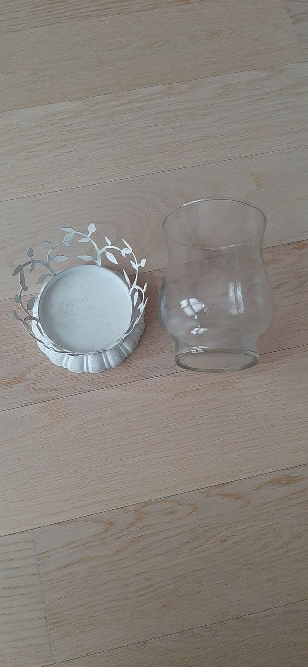 Portacandele: Teelicht / Windlicht aus Glas mit Metallständer – Usato da Affoltern am Albis venduto da Sabinezc 1
