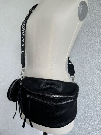 Neu Trendy Umhängetasche Schwarz wie Leder
