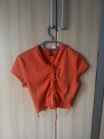 H&M Haut à manches courtes orange taille S