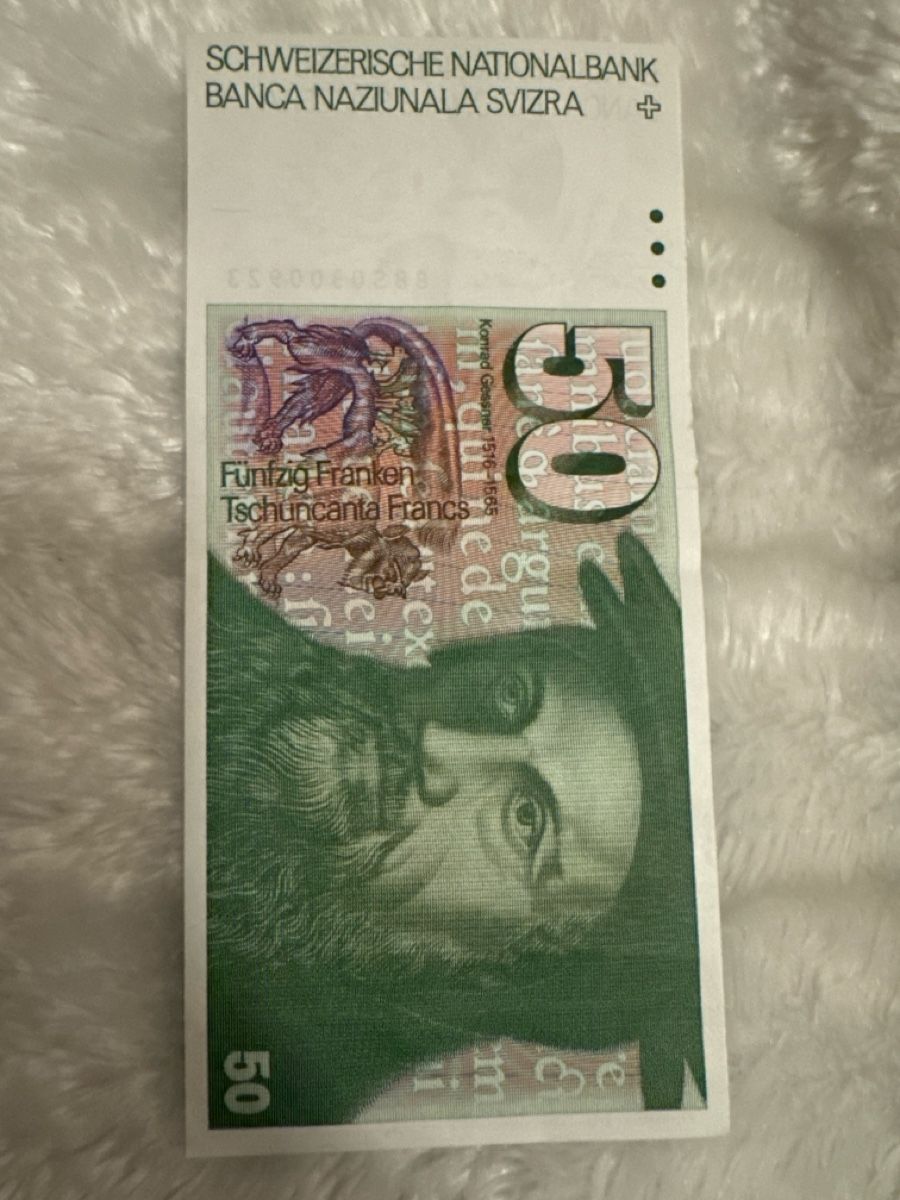 Billets de banque: 50 Franken Note Konrad Gessner Eule unzirkuliert – Neuf (Voir description) à Stallikon par fay87