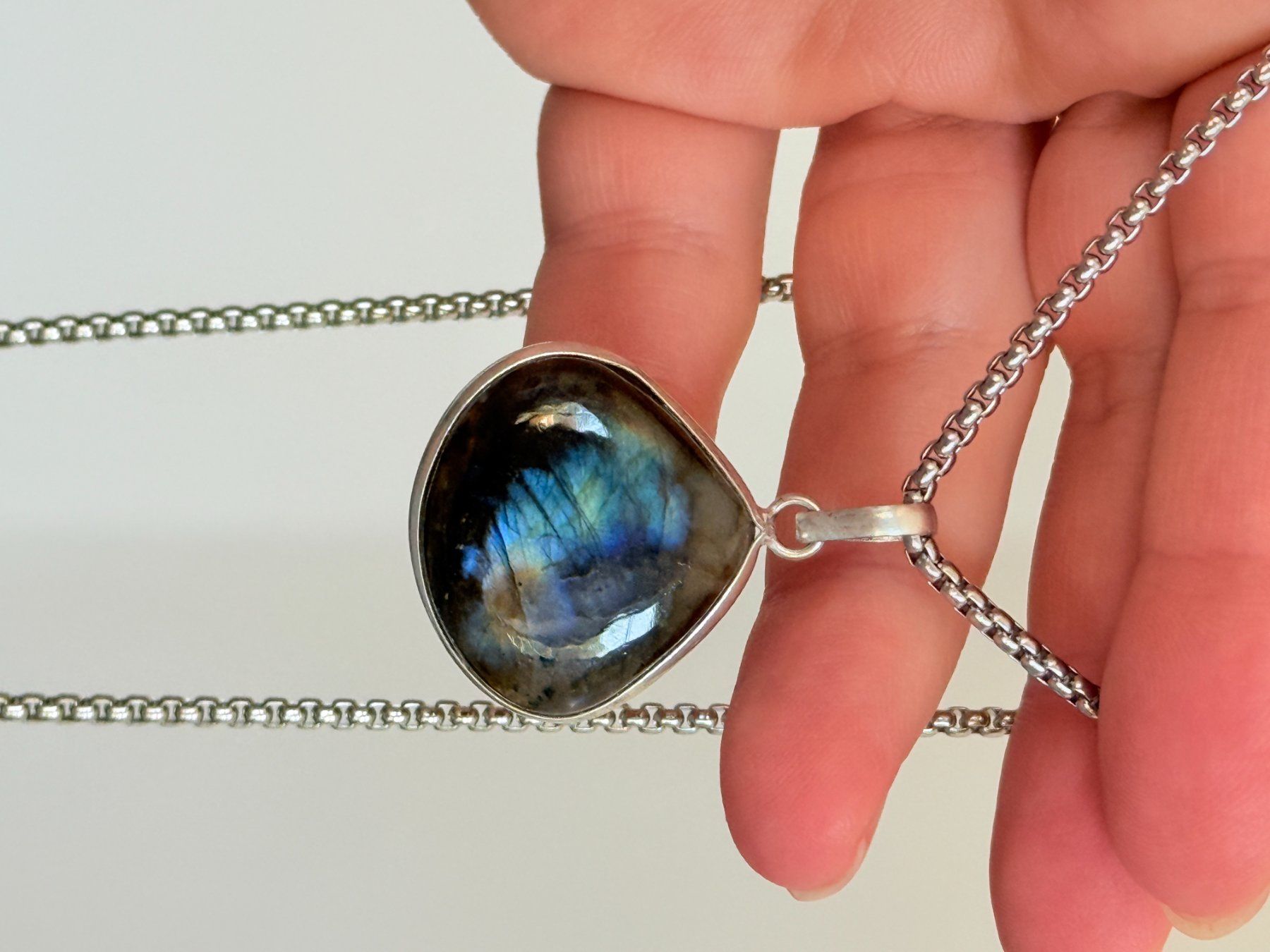 Catenine: Collier avec labradorite - Élégant & Naturel! – Nuovo e nell'imballaggio originale da Genève venduto da AWWA 6