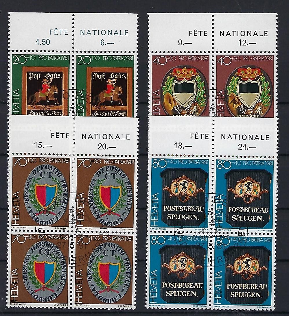 Tutti i francobolli: 1981  Pro Patria Viererblocks 14957 – Usato da Lunden venduto da Animus999