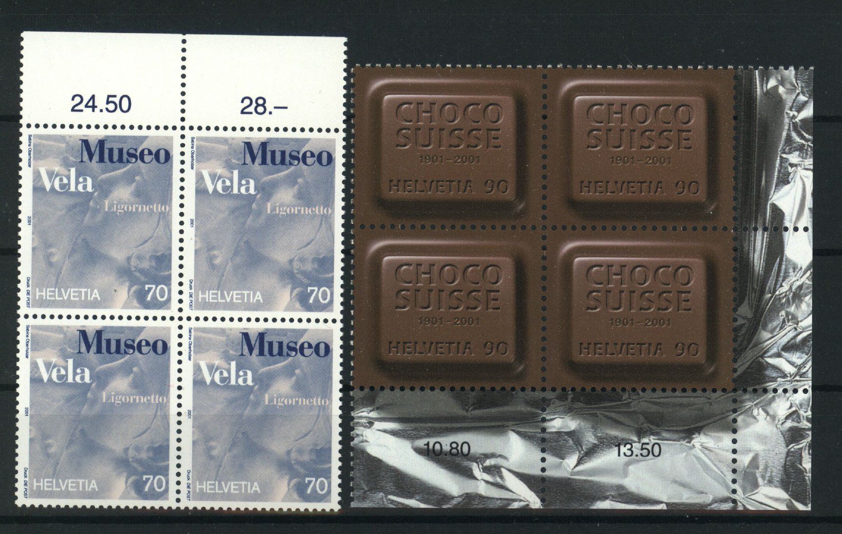 Alle Briefmarken: 2001, Sondermarken, Museo Vela, Choco ** – Gebraucht aus Willisau von Vollstempel
