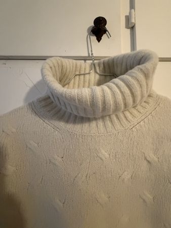 Maglione collo alto L 80% Llama 20% Poliammide bianco