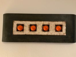 Wandobjekt-abstrakte Deko 3D, 140 x 50, braun, beige, orange