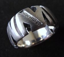Vintage Silber 925 Fingerring mit Zirkonia Gr. 55