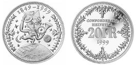 1999. 20 FR. 150 Jahre Post 1849-1999.