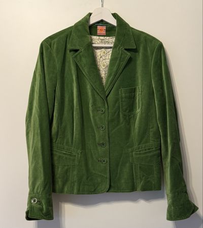 IQ Damen Samt Blazer Gr. 42 grün Cord Blazer