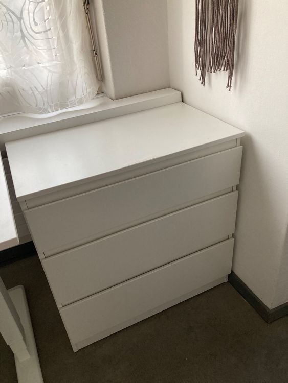 AKORD Kommode K-80 Jerry Mit 3 Schubladen | Schrank Mit 2 Einlegeböden Und 1 Tür | Für Das Wohnzimmer Schlafzimmer | Moderne | 16mm Laminierte Platte