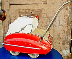 Puppenwagen Blech antik